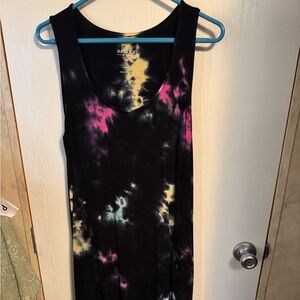 Torrid Tie-Dye Maxi Dress- Black, Pink, Yellow